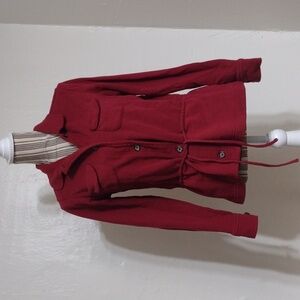 Isabella Bird Brick Red Button Front Jersey Jacket Size S
